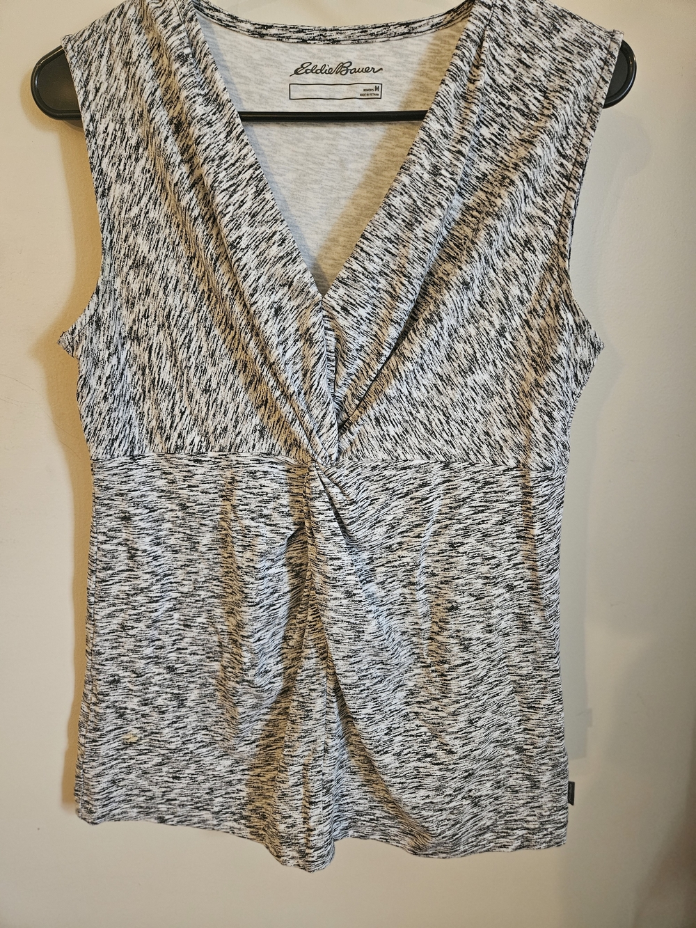 Eddie Bauer Heather Gray Twist-Front V-Neck Tank